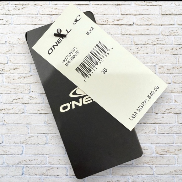 NWT O’Neill Brisbane Black and Grey Striped Pattern Board-shorts Trunks -Size 30 - Picture 4 of 7